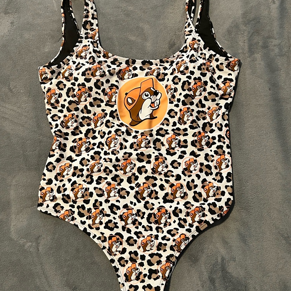 Leopard Print swimsuit with Buc-ee’s Design